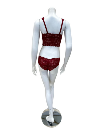 Cosabella NEVER1386 + 07ZL Sindoor Red Lace Bralette & Short Set myselflingerie.com